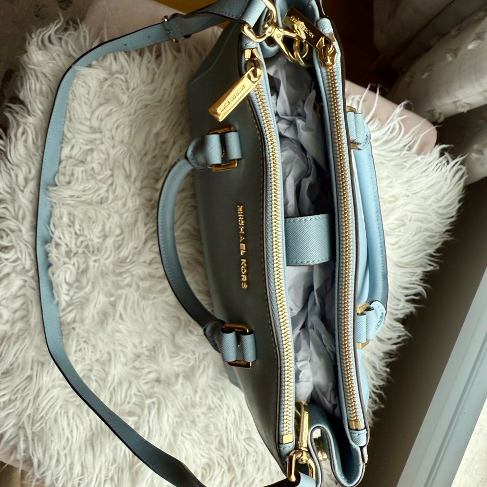 Michael Kors Sutton Medium Saffiano Leather Satchel (Flawed) - Picture 7 of 12